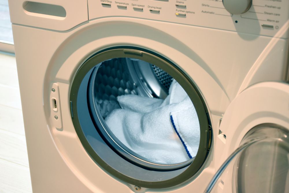 タオルの入った洗濯乾燥機